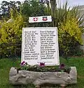 Plaque of the Swiss Cemetery, located in Victoria, Araucanía Region.