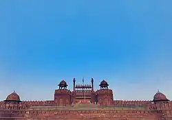 Red Fort viewed from a distance close to the Chandni Chowk