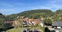 View of Reiffelbach from the steps of the Protestant church