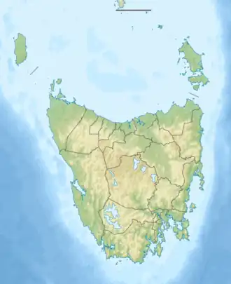 Map showing the location of Mount Field National Park
