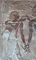 Relief of Seti I wearing a yellow khat