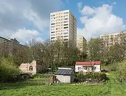 Abandoned buildings on Bocheńska Street in Szopy, in 2023.