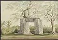 Remains of an ancient gateway near Kolonya, Tongataho, 1853