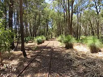 Remnants of the former Pinjarra to Narrogin railway at Inglehope