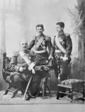 Prince Danilo in 1896, with his father Nicholas and brother Mirko