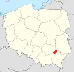 Location of Tarnobrzeg