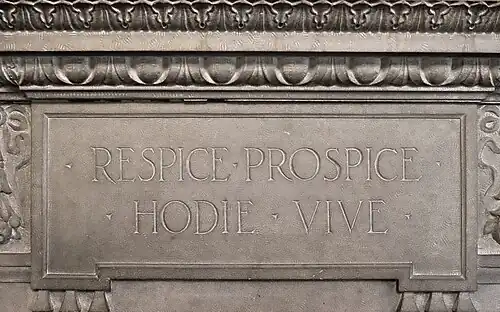 Inscription on Great Room fireplace at Willowdale Estate