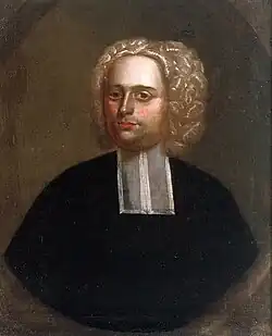 Portrait believed to be of Rev. John Williams, c. 1707 who married a granddaughter of Rev Richard Mather
