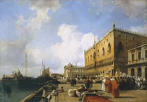 Venice, Ducal Palace with a Religious Procession, 1828