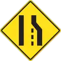 Right lane ends.