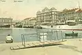 Postcard depicting Szapáry Wharf and the Adria Palace