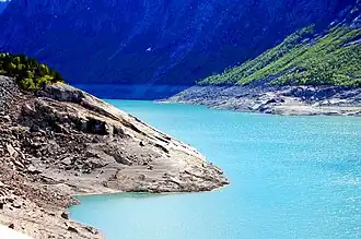 View of the lake, from the dam