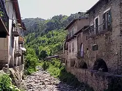A view of the dry riverbed of the Rio Sec in La Brigue