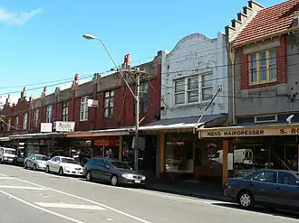 Edwardian shopfronts at Ripponlea village, Glen Eira Road.
