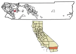 Location of Green Acres in Riverside County, California