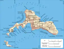 Map of Robinson Crusoe Island (including Santa Clara Island)