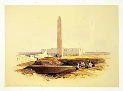 Obelisk at Alexandria Commonly Called Cleopatra's Needle. Lithograph by Louis Haghe from an original by David Roberts