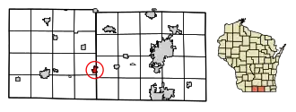 Location of Brodhead in Rock County, Wisconsin