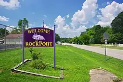 Welcome sign along US 62