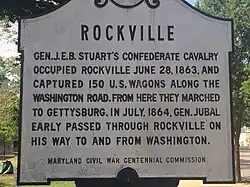 historic marker that mentions Early attacking Washington