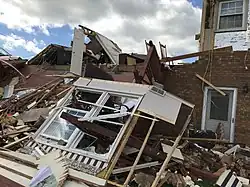 Image 124EF3 damage to a well-built brick home near Rocky Mount, Virginia. (from Tornadoes of 2019)
