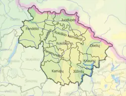 Map of Rokiškis district municipality
