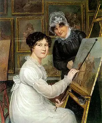 The Artist and her Mother (Ellen Wallace Sharples) (1816) by Rolinda Sharples