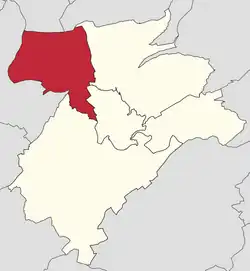 Map of Luxembourg City before 1920, with the Commune of Rollingergrund highlighted in red