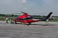 An AgustaWestland AW109 under tow