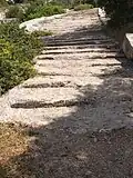 Carved steps along ancient Roman road, adjacent to regional hwy 375 in Israel (near Bayt Nattif)