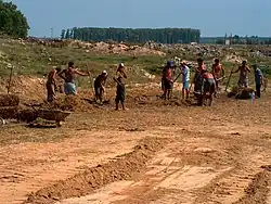 Mudbrick is still used, as seen in 2003 in the Romania Danube River Delta.