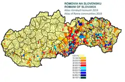 Map Romani settlement in Slovakia