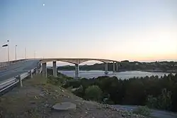 View of the Rongesundet Bridge in Rong, heading towards Bergen