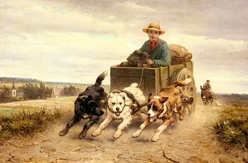 The Dog Cart, oil on canvas, Henriëtte Ronner-Knip