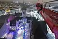 A rooftopper on a crane over the museum during the Christmas event in 2016