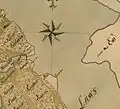 Map from 1696, covering the area around Ropsten. Map orientation; north facing up.
