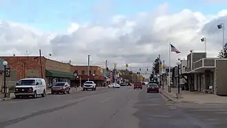 Looking north along Lake Street (M-18)