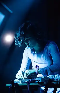 Kelly Lee Owens performing in 2018 at Roskilde Festival in Denmark