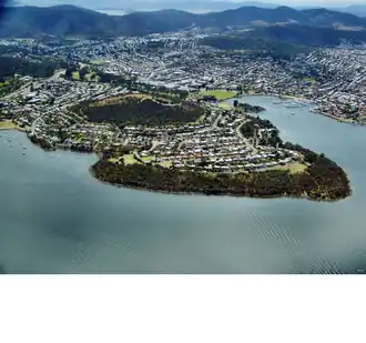 Aerial image of Rosny and Rosny Hill Nature Recreation Area