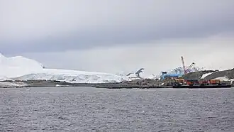 Rothera seen from a ship in January 2026