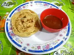 Roti canai, from Southeast Asia.