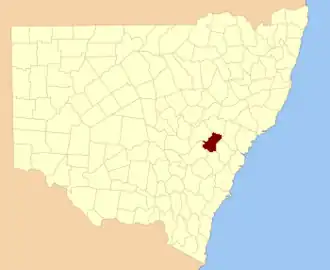 Location in New South Wales