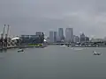 Looking west towards Canary Wharf