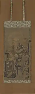 Buddhist Luohan by Ryōzen. Hanging scroll. Nanboku-chō period, mid-14th century
