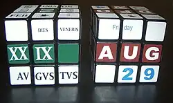3×3×3 calendar cube