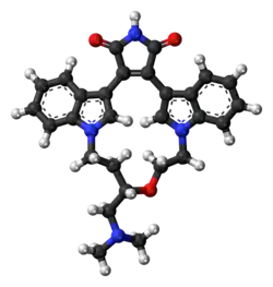 Ball-and-stick model of the ruboxistaurin molecule