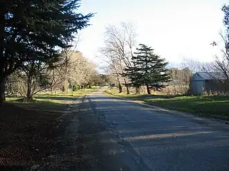 The main street of Ruffy, looking from the produce store towards the school, 2008