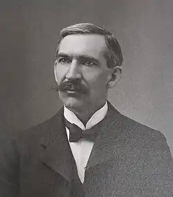 Head and shoulders, black and white illustration of Vermont Senator Rufus E. Brown