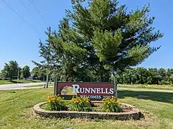 Runnells welcome sign
