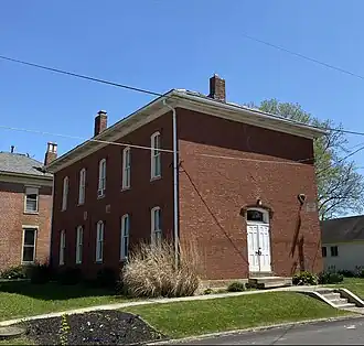 Masonic & Town Hall building - Built in 1875 this building serves as both the village Town Hall and the Masonic Hall for Rushville Lodge 211